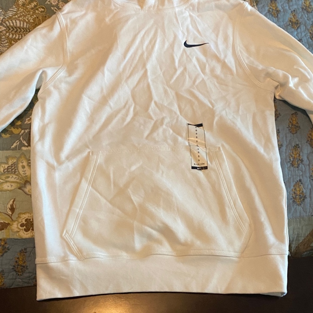 Nike White Hoodie with Black Swoosh